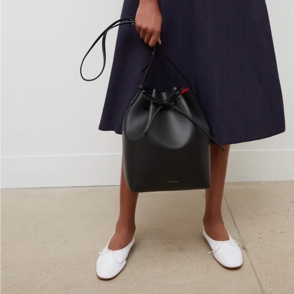 Mansur Gavriel Black Saffiano Leather Bucket Bag - Picture 11 of 11
